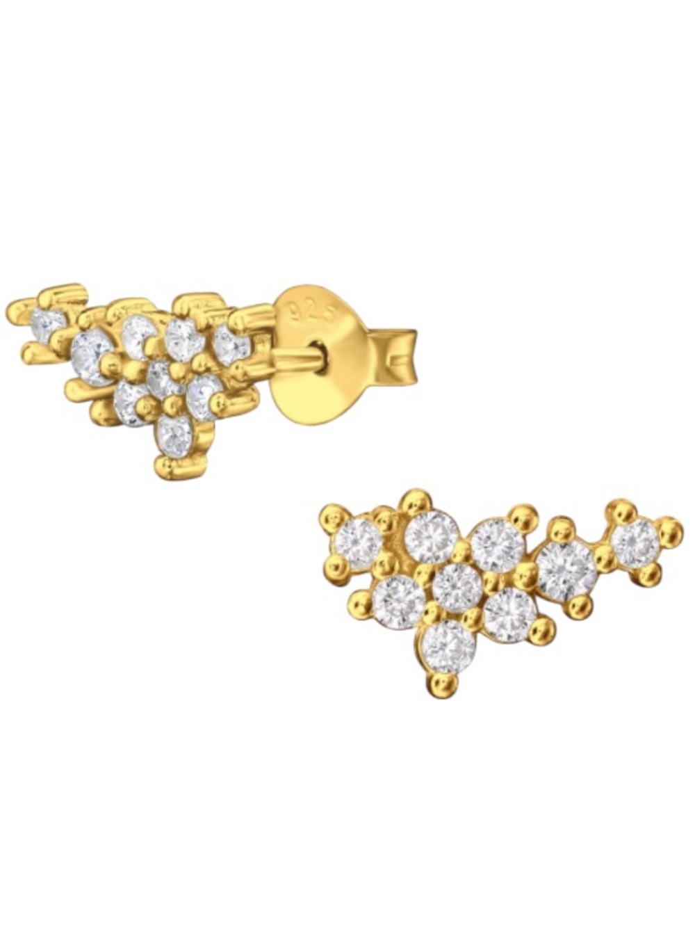 14K Gold Vermeil Flower Ear Studs